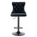 2x Height Adjustable Swivel Bar Stool Velvet Nailhead