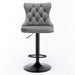 4x Height Adjustable Swivel Bar Stool Velvet Nailhead