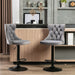 4x Height Adjustable Swivel Bar Stool Velvet Nailhead