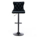 2x Height Adjustable Swivel Bar Stool Velvet Nailhead