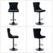 4x Height Adjustable Swivel Bar Stool Velvet Nailhead