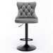 2x Height Adjustable Swivel Bar Stool Velvet Nailhead