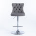 4x Height Adjustable Swivel Bar Stool Velvet Stud Barstool