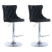 2x Height Adjustable Swivel Bar Stool Velvet Studs Barstool