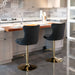 4x Height Adjustable Swivel Bar Stool Velvet Studs Barstool