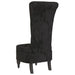 High Back Chair Black Velvet Button Design Tpxaln