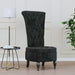 High Back Chair Black Velvet Button Design Tpxaln