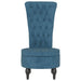 High Back Chair Blue Velvet Button Design Tpxalt