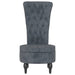 High Back Chair Dark Grey Velvet Button Design Tpxalp