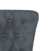 High Back Chair Dark Grey Velvet Button Design Tpxalp