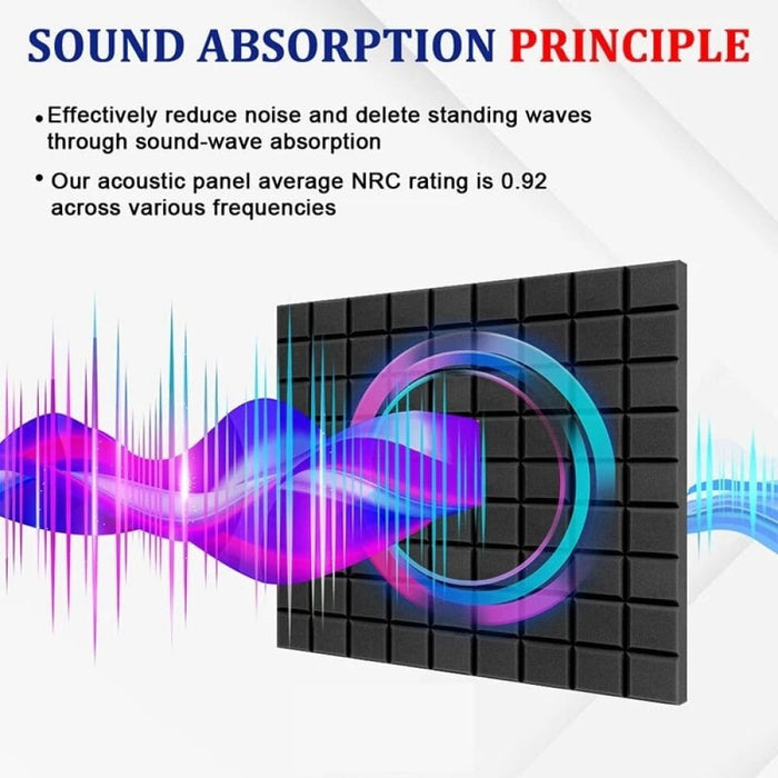 High Density Soundproof Wall Panels 12pcs Acoustic Foam