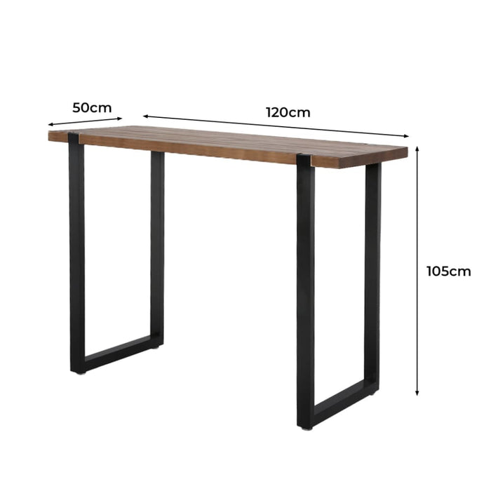 High Bar Table Industrial Pub Solid Wood Kitchen Cafe Office