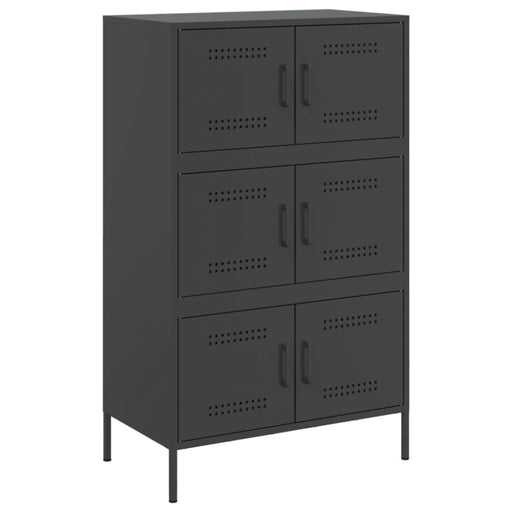 Highboard Black 68x39x113 Cm Steel Naxkpn