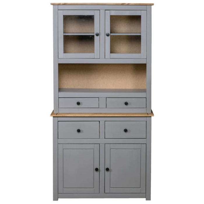 Highboard Grey 93x40.5x180 Cm Solid Pine Panama Range Xnxibo
