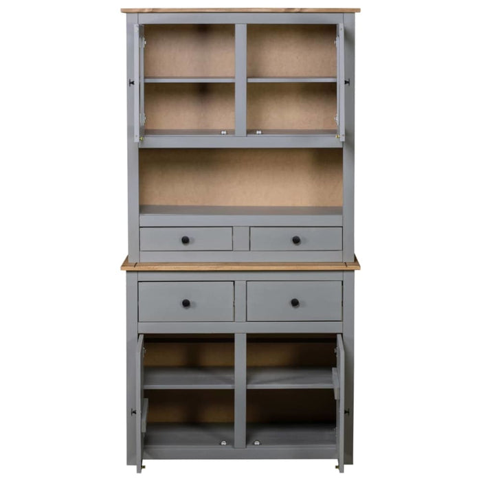 Highboard Grey 93x40.5x180 Cm Solid Pine Panama Range Xnxibo