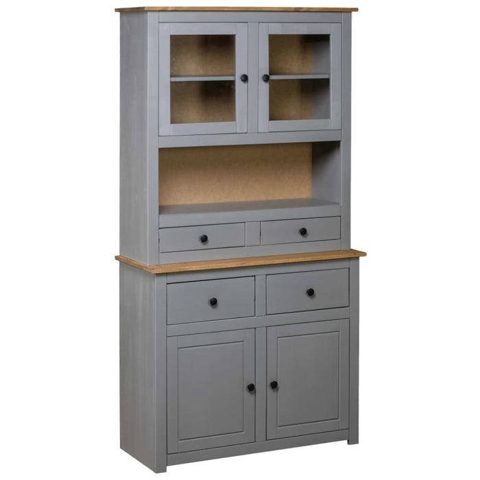 Highboard Grey 93x40.5x180 Cm Solid Pine Panama Range Xnxibo