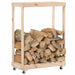 Log Holder With Wheels 76.5x40x108 Cm Solid Wood Pine Ntxtxp