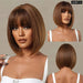 Honey Brown Bob Wig With Bangs