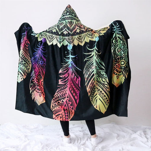 Hooded Blanket For Adults Mandala Dreamcatcher Sherpa