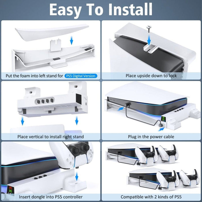 Horizontal Cooling Stand Controller Charger For Playstation