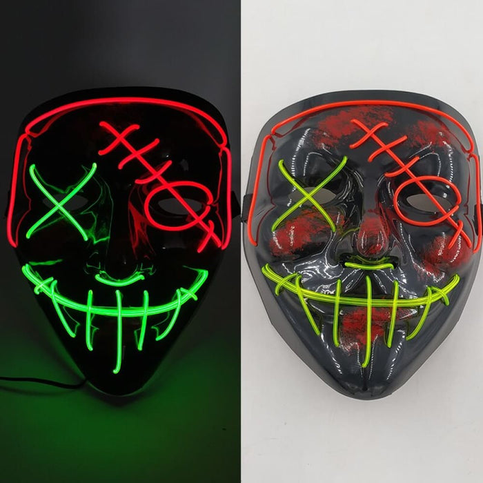 Horror Led Neon Disguised Mask Luminous Full Face Cosplay