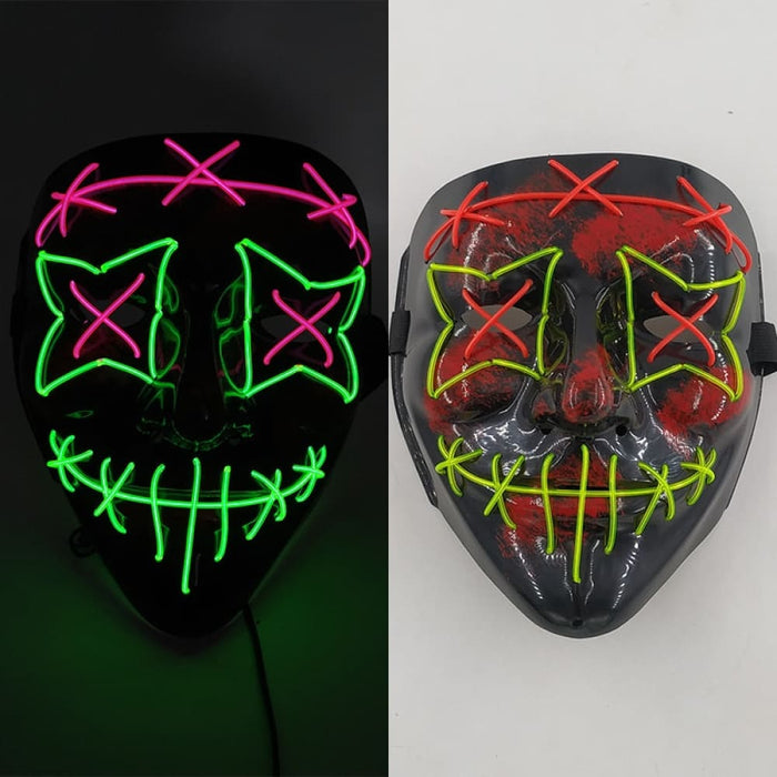 Horror Led Neon Disguised Mask Luminous Full Face Cosplay