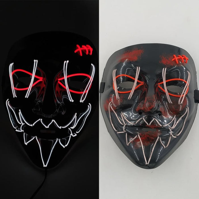 Horror Led Neon Disguised Mask Luminous Full Face Cosplay