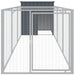 Dog House With Run Anthracite 110x405x110 Cm Galvanised