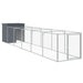 Dog House With Run Anthracite 110x609x110 Cm Galvanised