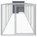 Dog House With Run Anthracite 110x609x110 Cm Galvanised