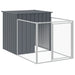 Dog House With Run Anthracite 110x609x110 Cm Galvanised