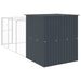 Dog House With Run Anthracite 165x455x181 Cm Galvanised