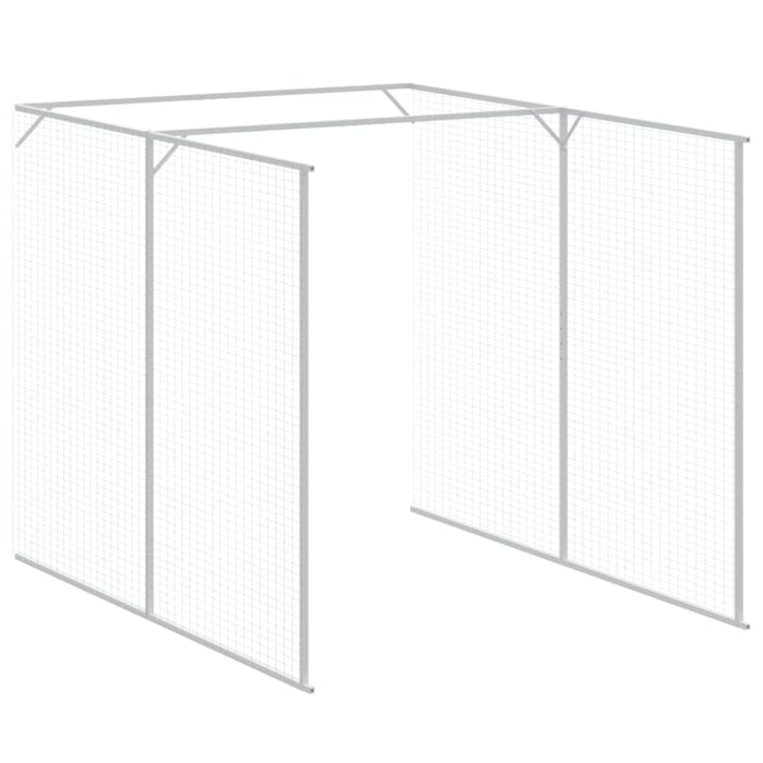 Dog House With Run Anthracite 165x455x181 Cm Galvanised