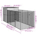 Dog House With Run Anthracite 165x455x181 Cm Galvanised