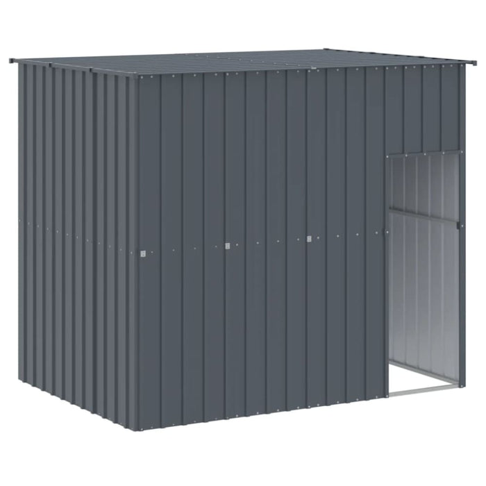 Dog House With Run Anthracite 214x253x181 Cm Galvanised