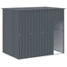 Dog House With Run Anthracite 214x457x181 Cm Galvanised