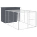 Dog House With Run Anthracite 214x457x181 Cm Galvanised