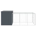 Dog House With Run Anthracite 214x457x181 Cm Galvanised