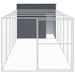 Dog House With Run Anthracite 214x661x181 Cm Galvanised