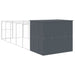 Dog House With Run Anthracite 214x661x181 Cm Galvanised