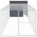 Dog House With Run Anthracite 214x865x181 Cm Galvanised