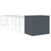 Dog House With Run Anthracite 214x865x181 Cm Galvanised