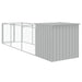 Dog House With Run Light Grey 110x405x110 Cm Galvanised