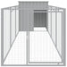 Dog House With Run Light Grey 110x405x110 Cm Galvanised