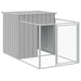 Dog House With Run Light Grey 110x405x110 Cm Galvanised