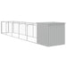 Dog House With Run Light Grey 110x609x110 Cm Galvanised