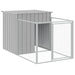 Dog House With Run Light Grey 110x609x110 Cm Galvanised