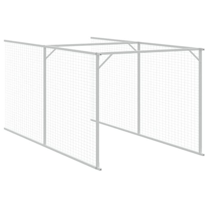 Dog House With Run Light Grey 110x813x110 Cm Galvanised