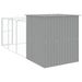 Dog House With Run Light Grey 165x455x181 Cm Galvanised