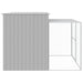 Dog House With Run Light Grey 214x253x181 Cm Galvanised